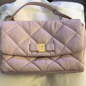 Salvatore Ferragamo pink quilted leather crossbody bag